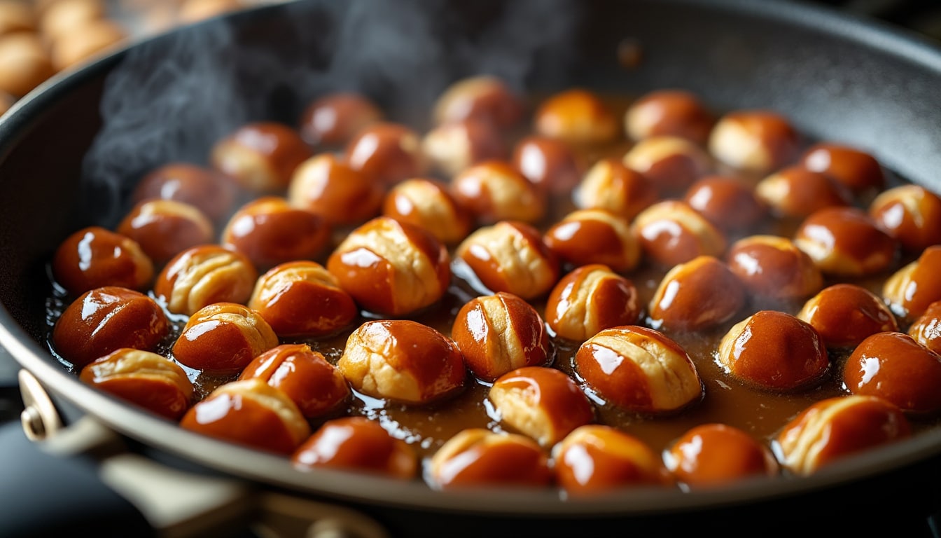 découvrez comment la caramélisation à sec des noisettes décortiquées crée une nougatine croquante, parfaite pour ajouter texture et saveur à vos desserts.