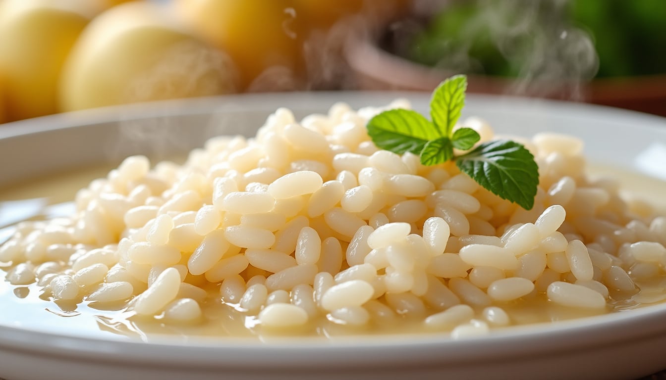 découvrez comment l'absorption progressive de l'eau par l'amidon du riz arborio crée la texture onctueuse unique du risotto, pour un plat crémeux et fondant.
