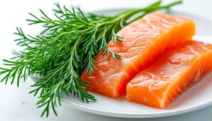 découvrez l'harmonie parfaite entre l'aneth frais et le saumon cru, une synergie aromatique typique de la cuisine scandinave qui éveille les papilles.