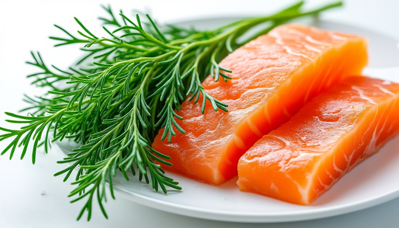 découvrez l'harmonie parfaite entre l'aneth frais et le saumon cru, une synergie aromatique typique de la cuisine scandinave qui éveille les papilles.