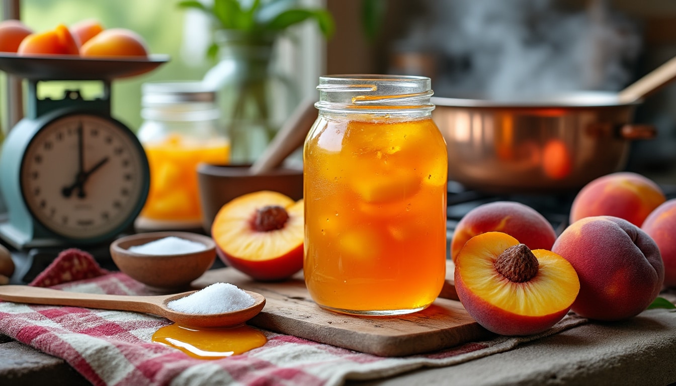 découvrez la recette traditionnelle de la confiture de pêches de grand-mère, avec les proportions exactes, les conseils de cuisson et le point de prise pour réussir une confiture maison délicieuse et savoureuse.