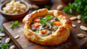 découvrez la recette traditionnelle du vol-au-vent de grand-mère avec sa délicieuse garniture à la financière, un plat savoureux et réconfortant facile à préparer.