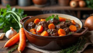 découvrez la meilleure recette de bœuf aux carottes, un mijoté traditionnel de grand-mère savoureux et réconfortant, parfait pour un repas familial.