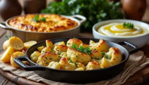 découvrez nos recettes savoureuses de chou-fleur et pommes de terre : gratin crémeux, poêlée gourmande ou purée onctueuse, faciles à préparer pour tous les goûts.