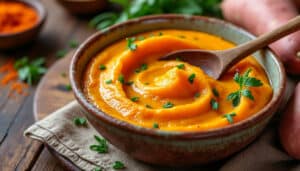 découvrez notre recette facile de purée de patates douces onctueuse et savoureuse, idéale pour accompagner vos plats avec une touche légèrement relevée.