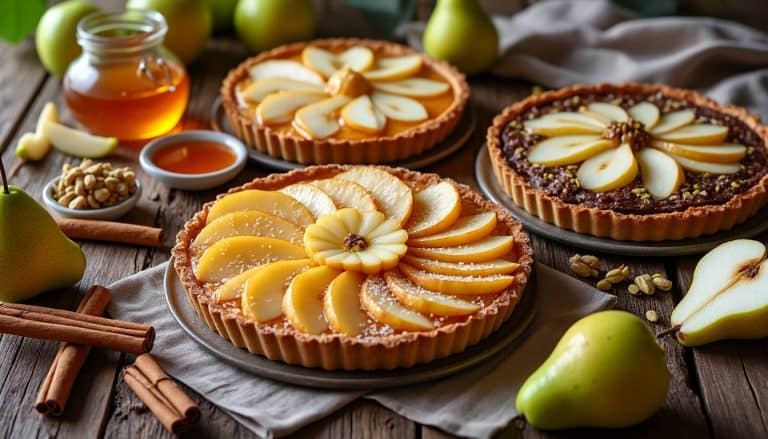 découvrez les trois versions incontournables de la tarte à la poire pour régaler vos papilles avec des recettes simples et savoureuses.