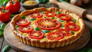 découvrez notre recette de tarte tomate et moutarde avec une pâte parfaite qui ne détrempe pas, pour un goût savoureux et une texture croustillante à chaque bouchée.
