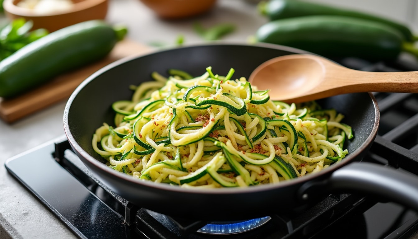 découvrez comment préparer des courgettes râpées à la poêle sans qu'elles ne rendent d'eau, pour une recette savoureuse et parfaitement réussie.