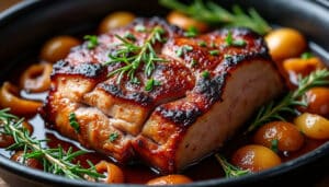 découvrez notre recette du rôti de porc en cocotte pour une viande tendre et un jus savoureux, parfait pour un repas convivial et gourmand.