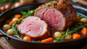 découvrez notre recette facile du rôti de veau en cocotte, pour une viande moelleuse et un jus parfaitement lié qui raviront vos papilles.