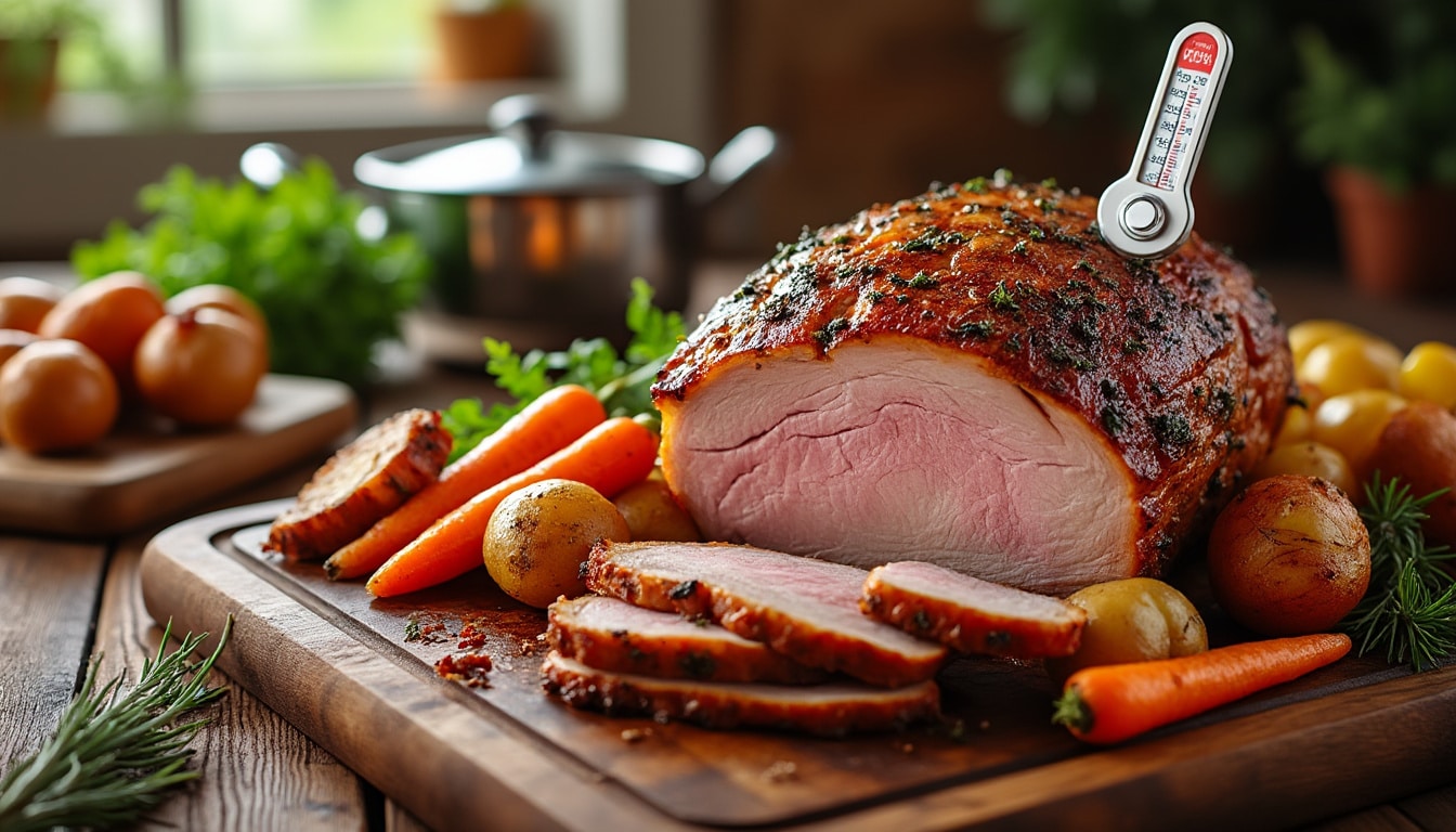 découvrez notre recette détaillée pour réussir un rôti de porc au four parfaitement cuit, avec des conseils précis sur la température et le temps de cuisson.