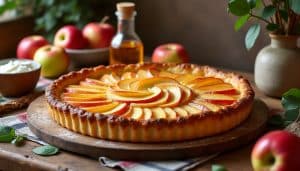 découvrez la délicieuse tarte aux pommes normande, une recette traditionnelle à la crème fraîche et au calvados pour un dessert savoureux et authentique.
